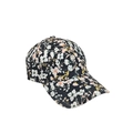 Fashion baseball cap in black with white and pink floral pattern and curved brim - One Size Adjustable / 21# (Black Starry Floral)