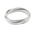 Three-layer silver stainless steel spiral wrap bracelet with fine metallic textures - Steel Color Wrapped Multi-loop Bracelet (CK1180)