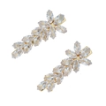 Elegante goldene Brauthaarklammern in Blattform mit funkelnden Zirkonia im Minimal-Stil - Gold (HS-J6754G)