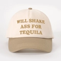 Retro two-tone baseball cap with WILL SHAKE embroidery and adjustable strap - Off-White/Dark Khaki