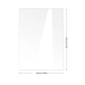 Detailed dimensions of the clear acrylic table card showing 10x14cm size measurements - Large 10x14cm