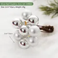 Racimo de bolas de Navidad plateadas con 10 piezas de 2cm espejo y mate decorativas - E48801-2cm Racimo de Bolas Plateadas (10 unids/set)