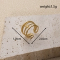 Adjustable multilayer gold stainless steel beaded ring with a sunburst star design - Multi-layer Beaded Starburst Ring