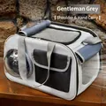 Trasportino grigio per animali con finestra panoramica e rete traspirante a mano o a spalla - Grigio