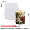 DIY Christmas snowman cylinder candle silicone mold SD-199 for holiday crafting - Snowman Snowflake Cylinder SD-199