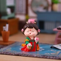 Tang dynasty cartoon figurine in red and green with floral basket and traditional bun - Stroll Among Flowers (Small) / 【product Attributes】: Visually This Is A Tang Dynasty-style Q-version Lady Doll Figurine Featuring An Adorable 'short-legged' Cartoon Design. The Main Color Scheme Is A Striking Combination Of Chinese Red And Emerald Green And The Material Appears To Be High-quality Resin Or Pvc. Details Include A Delicate Tang Dynasty Hairstyle A Floral Ornament On The Forehead And A Miniature Flower Basket In The Hand. 【visual Presentation】: The Image Is Taken With Close-up Macro Photography With A Balanced Layout And The Product Positioned In The Center. The Background Is A Meticulously Constructed Miniature Chinese Interior Scene Complete With Props Such As A Floor Mat And Scrolls. Image Quality Is 【high】 With Clear Focus Natural Blurring And A Warm Soft Color Tone. Aesthetic Appeal Is 【high】 With An Overall Score Of 【8.8】. The Overall Visual 'breathability' Is Excellent Exhibiting A Strong Sense Of Brand Identity And Sophistication. 【text Content】: The Image Contains No Text Watermarks Or Brand Logos. 【logistics Labels】: None. 【infringement Risk】: Product Infringement: None Belonging To A General Chinese Style Design With An Infringement Probability Of 【0.1】. Background Infringement: None. 【product Parameters】: Tang Dynasty-style Cartoon Doll Figurine Multi-color Striking Design.