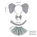 Gray elephant costume set for kids including headband, bowtie, tail, and tutu skirt - Elephant Ears 3-Piece Set + Grey Tutu