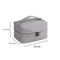 Large grey textured cosmetic bag with dimensions 24x15.5x11.5cm and sturdy top handle - Space Grey Small Size