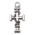 Vintage zilveren kruis hanger met touwmotief voor DIY sieraden maken accessoires - Omwonden kruis 12x26mm