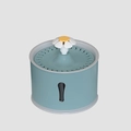 Fuente de agua cian para mascotas con boquilla de flor y ventana de nivel transparente - Fuente de Agua Estándar / Gris Estable