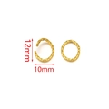 Golden twisted stainless steel open ring connectors measuring 12mm x 10mm for jewelry - Ellipse / Gold