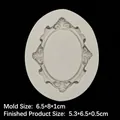 Stampo in silicone per cornice a specchio ovale vintage europeo per fondente e argilla - Stile 2 Cornice Ovale / Grigio