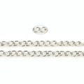 Catena a maglie in metallo argento lucido per accessori di gioielleria fai da te - 4x3mm (5 Metri/Rotolo) / Bianco K/Argento