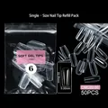 Διαφανή soft gel PMMA νύχια μεγέθους 6 πακέτο 50 τεμαχίων για σχήμα μπαλαρίνας - OMC02-Μέγεθος 06 (50 Τεμάχια Ανταλλακτικό Μονό Μέγεθος)