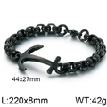 Pulsera de ancla para hombre en acero de titanio negro con cadena cuadrada 220mm - Negro