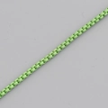 Vibrant green coated metal box chain necklace showing candy color finish detail - Green