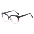 Cat-eye TR90 brilmontuur met zwart en rood kleurverloop voor moderne stijl - Zwart Rood Transparant Gradiënt Frame
