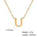18k gold plated stainless steel necklace featuring a cut-out letter U pendant - Letter U