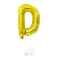 16-inch golden foil letter D balloon for party decoration in retail packaging - Letter D (With Backing Card) / 16" / Gold
