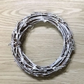 Base per ghirlanda in rattan naturale bianco fatta a mano per decorazioni natalizie - Cerchio Bianco Tinto / Anello In Rattan Da 15 Cm
