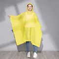 Reusable bright yellow EVA hooded raincoat poncho with snap buttons for adults - One Size / Yellow Poncho (Adult)