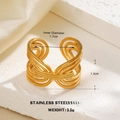 18k gold plated stainless steel multi-layer wavy open ring for women jewelry - Multilayer Interwoven Coil Style (1005)