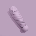 Portable five-fold capsule sun umbrella in lavender purple with smooth rounded handle - 6-Rib Mini Vinyl Thickened / Light Purple