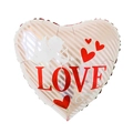 Pink striped heart foil balloon with LOVE text and Cupid silhouette for party decor - 18 Inch Valentine Heart Love F022
