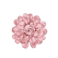 Close-up of pink satin rose fabric flower showing multi-layered petals and silk texture - Light Dusty Pink