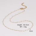 Details zu 3 mm Perlen und 42+5 cm Kettenlänge an einer goldenen Perlenkette - 3mm Perle