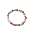 Multicolor imperial jasper beaded bracelet with natural stone textures for men - Mixed Imperial Jasper