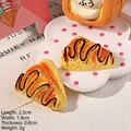 Cute resin bread charm for DIY hair clips with chocolate pattern and realistic detail - Chocolate Triangle Chiffon