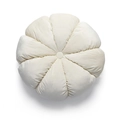 White velvet pumpkin throw pillow with woven texture for cozy sofa and bed decor - Flower Bud - Milky White 40*40cm / With Insert