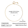 Detaillierte Größen- und Gewichtsangaben für minimalistische 18K Edelstahl Halskette - Goldene Wellenförmige Geometrische Halskette (YYN025299) / 39.5+5.0cm