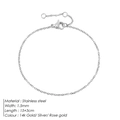 Pulsera de cadena fina de 1,5mm en acero inoxidable con acabado en oro de 14k - Cadena Fina (YS30648) / Color Acero