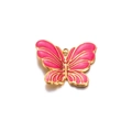 Rose red butterfly pendant with gold plating for DIY jewelry and earrings - Deep Pink-Butterfly