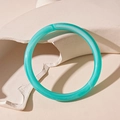 Minimalist geometric acrylic bangle in mint green with marbled cloud texture effect - Blue
