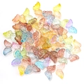15mm butterfly glass beads with gradient colors for DIY earring jewelry making - Multicolor