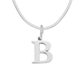 Collana a catena a serpente in acciaio al titanio con ciondolo lettera B argento - Lettera B / 1 Pezzo / Colore acciaio