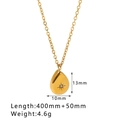 Gold plated waterdrop necklace with sunburst star pattern and sparkling zircon stone - Star Burst Water Drop Zirconia Style (HF-X2280)