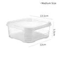 Récipient alimentaire moyen en plastique transparent avec couvercle, 13,5x12x5,5 cm pour frigo - Lot de 1 * 650 ml