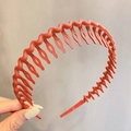 Morandi orange wavy headband with non-slip teeth and matte frosted texture - 21# Wave Comb-Watermelon Red