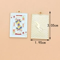 Golden poker card J pendant with colorful enamel and rabbit motif dimensions 3.05x1.95cm - Jack Card【1.95CM×3.05CM】