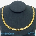 Flache geflochtene Schlangenkette aus goldenem Titanstahl für Damen, Länge 450 mm - 2mm Halskette (KN281946-Z)