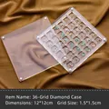 Magnetic 36-grid clear acrylic nail art storage box for charms and jewelry, 12x12cm size - 36 Grids