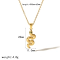 Goldene Schlangenhalskette aus Edelstahl mit grünen Edelsteinaugen und Größenangaben - Grünes Auge Schlange Stil (TN3326)