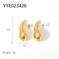Pendientes de gota bañados en oro de 18K, estilo gota de agua de 40mm para mujer chic - Estilo Forma de Gota de Agua Dorado (YYE023426) / Dorado