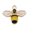 DIY bumblebee enamel charm in yellow and black finish for handmade necklaces - 1pc Yellow Enamel Bee 12x14mm