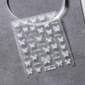 Adesivi per unghie 3D bianchi con farfalle, motivi a stella e supporto autoadesivo - Sussurri di Farfalla con Fiori-Serie Bianca (TS-2621)