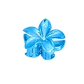 Elegante molletta per capelli a fiore blu elettrico con finitura metallica da donna - Confezione sfusa / Frangipane / Blu